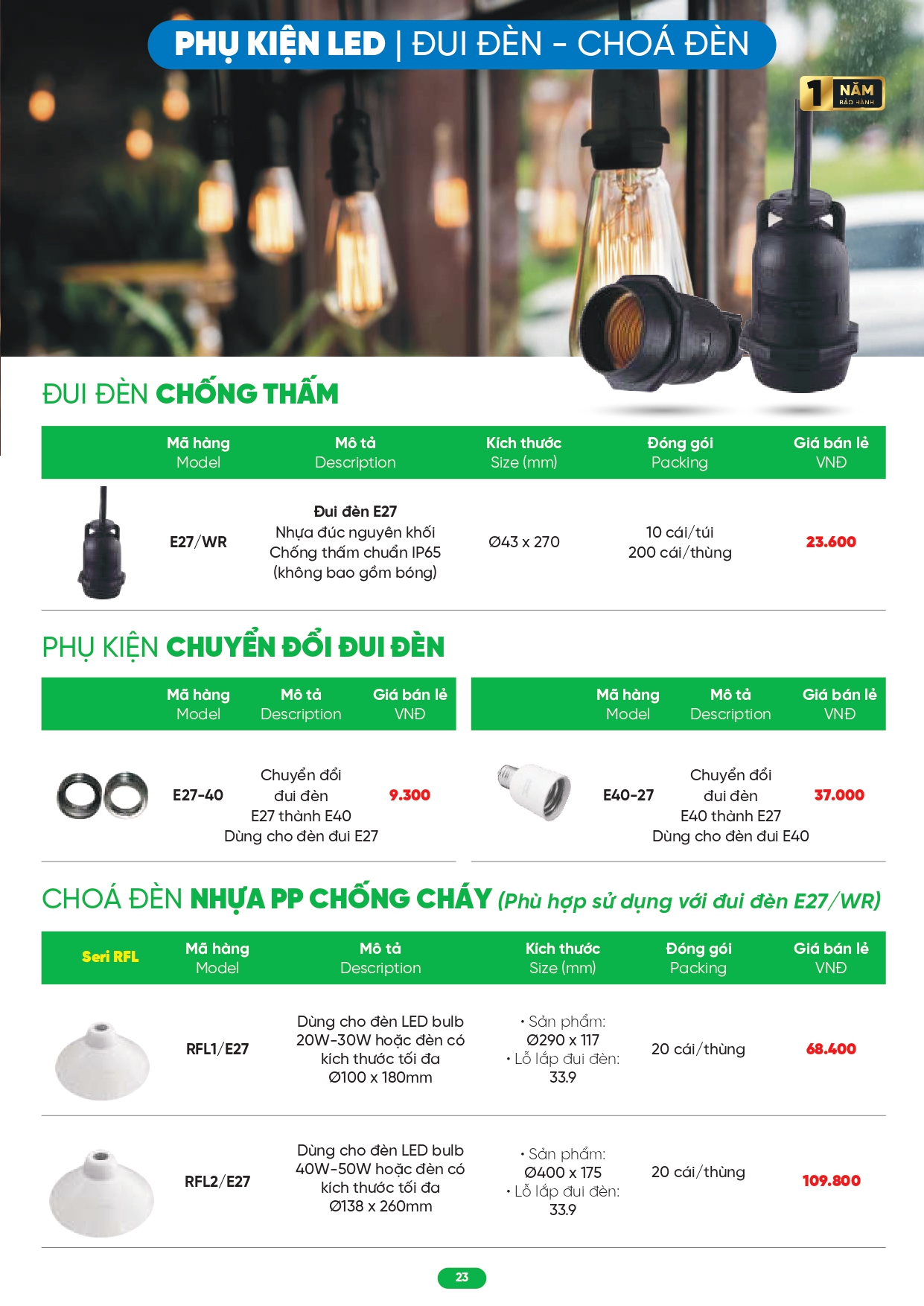 Bảng giá đèn LED MPE 2026